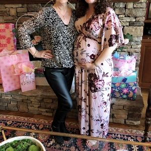 Jessica Simpson Flutter Sleeve Floral Wrap Materni